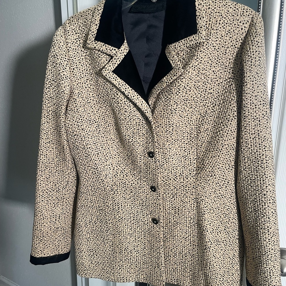 Elegant Cream and Black Women's Jacket